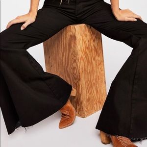 Free people black corduroy flares